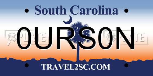0URS0N South Carolina License Plate