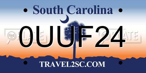 0UUF24 South Carolina License Plate