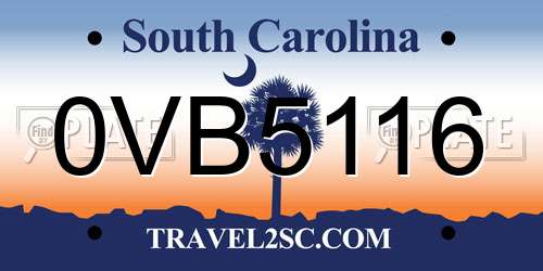 0VB5116 South Carolina License Plate