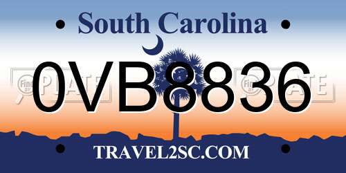 0VB8836 South Carolina License Plate