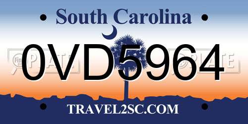 0VD5964 South Carolina License Plate
