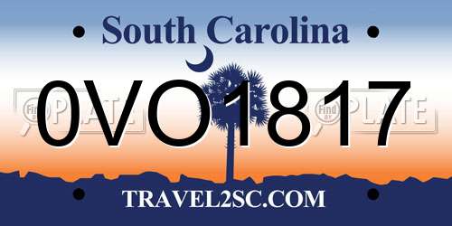 0VO1817 South Carolina License Plate