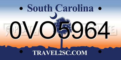 0VO5964 South Carolina License Plate