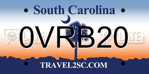 0VRB20 South Carolina License Plate