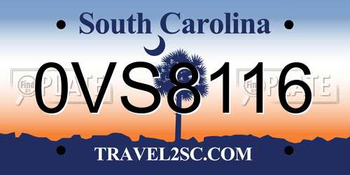 0VS8116 South Carolina License Plate