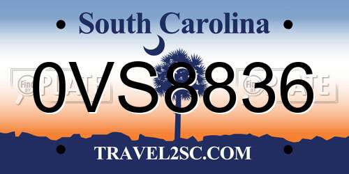 0VS8836 South Carolina License Plate