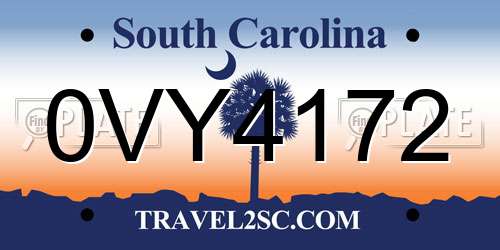 0VY4172 South Carolina License Plate