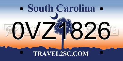 0VZ1826 South Carolina License Plate