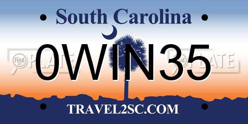 0WIN35 South Carolina License Plate
