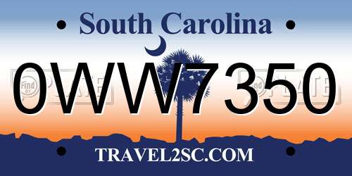 0WW7350 South Carolina License Plate