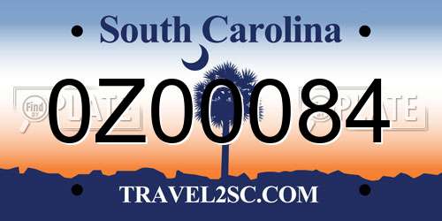 0Z00084 South Carolina License Plate