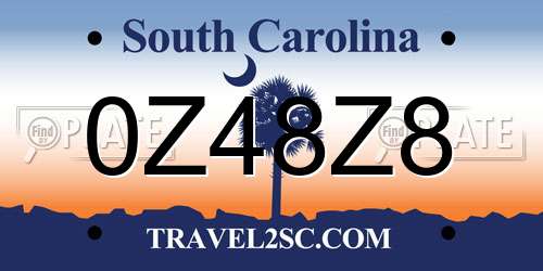 0Z48Z8 South Carolina License Plate