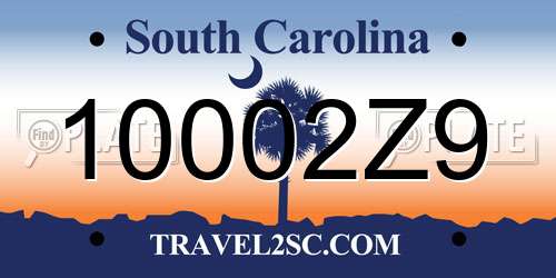 10002Z9 South Carolina License Plate