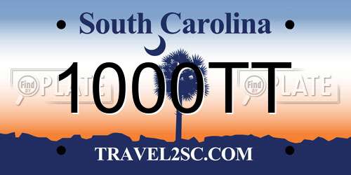 1000TT South Carolina License Plate