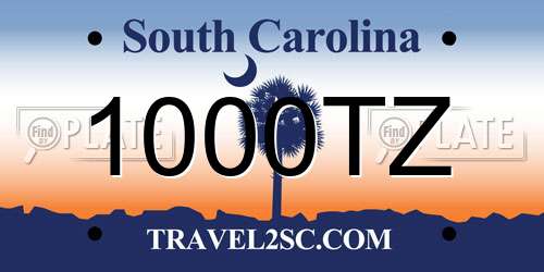 1000TZ South Carolina License Plate