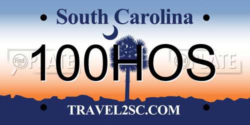 100HOS South Carolina License Plate