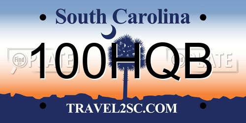 100HQB South Carolina License Plate