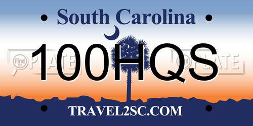 100HQS South Carolina License Plate