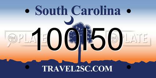 100I50 South Carolina License Plate