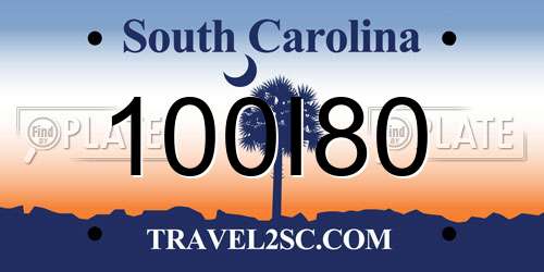 100I80 South Carolina License Plate