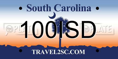 100ISD South Carolina License Plate