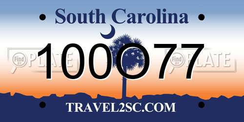 100O77 South Carolina License Plate