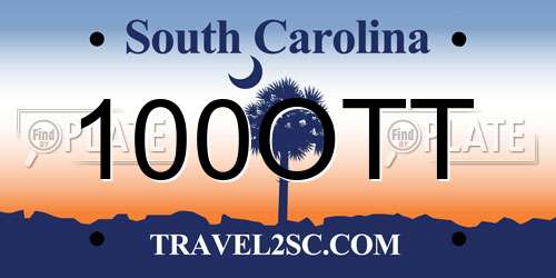 100OTT South Carolina License Plate