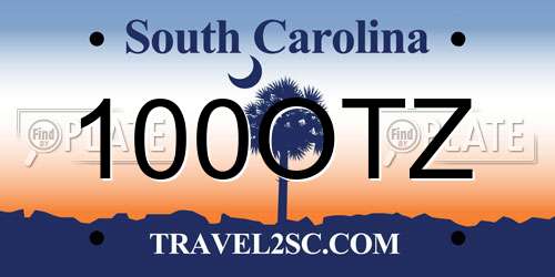 100OTZ South Carolina License Plate