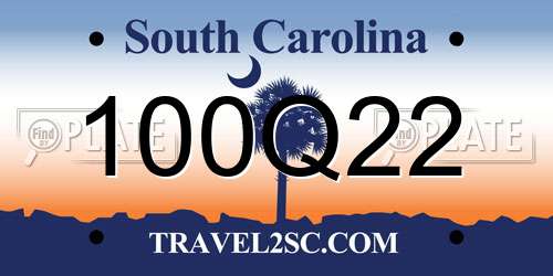 100Q22 South Carolina License Plate