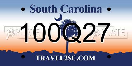 100Q27 South Carolina License Plate