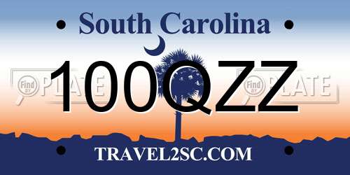100QZZ South Carolina License Plate