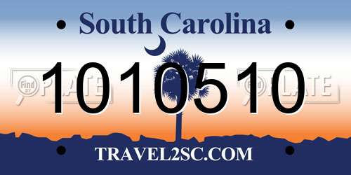 1010510 South Carolina License Plate