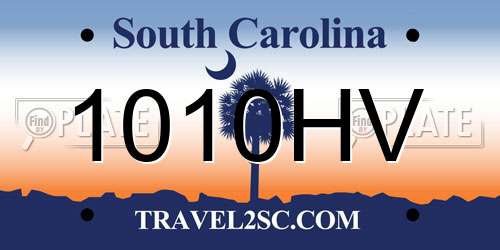 1010HV South Carolina License Plate