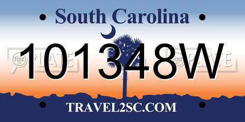 101348W South Carolina License Plate