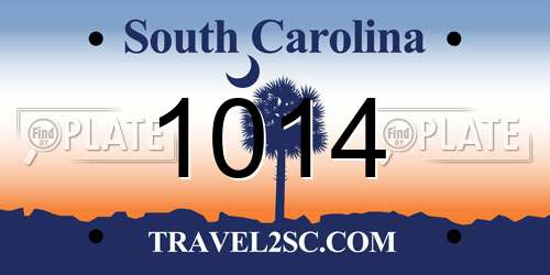 1014 South Carolina License Plate