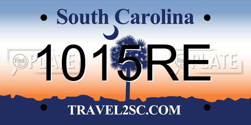 1015RE South Carolina License Plate