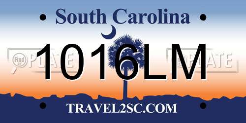 1016LM South Carolina License Plate
