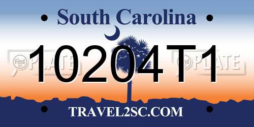 10204T1 South Carolina License Plate