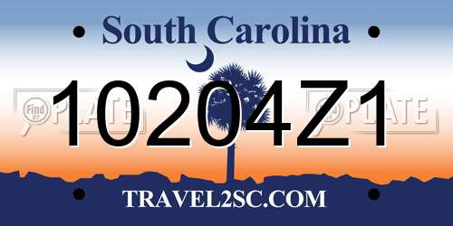 10204Z1 South Carolina License Plate