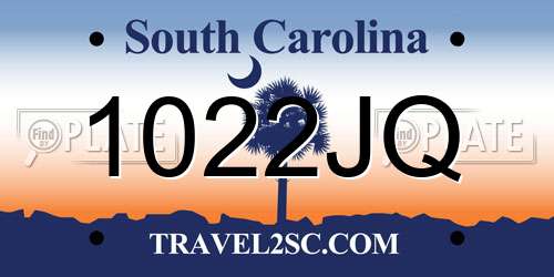 1022JQ South Carolina License Plate
