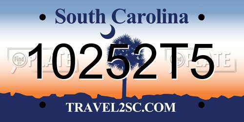 10252T5 South Carolina License Plate
