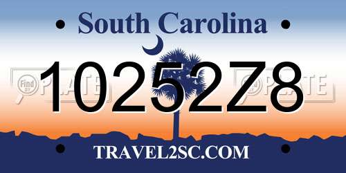 10252Z8 South Carolina License Plate