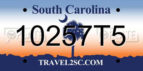 10257T5 South Carolina License Plate