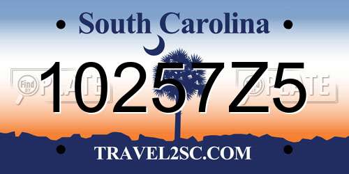 10257Z5 South Carolina License Plate