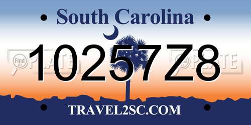 10257Z8 South Carolina License Plate