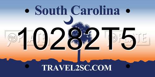 10282T5 South Carolina License Plate