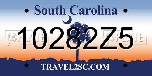 10282Z5 South Carolina License Plate