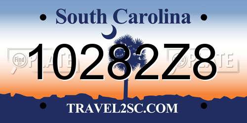 10282Z8 South Carolina License Plate