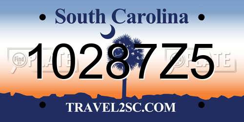 10287Z5 South Carolina License Plate