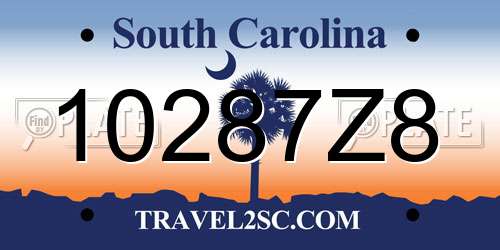 10287Z8 South Carolina License Plate